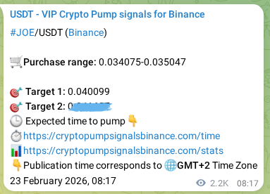 Access the Binance pump signal verification for JOE at 25 February 2026, 22:00 Binance pump signal verification for JOE at 25 February 2026, 22:00
