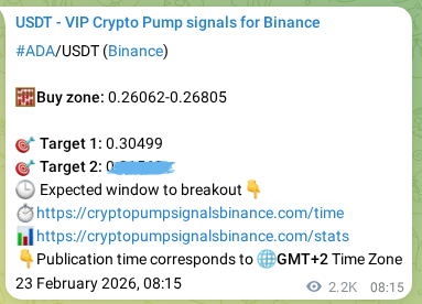 Watch the live proof of ADA pump signal on Binance, 25 February 2026, 22:03 Live proof of ADA pump signal on Binance, 25 February 2026, 22:03