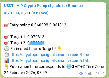 Crypto market signal proof: STEEM pump on Binance, 26 February 2026, 02:43 Crypto market signal proof: STEEM pump on Binance, 26 February 2026, 02:43