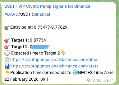 BARD pump signal confirmation from Binance, timestamp: 26 February 2026, 11:27