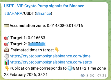 Crypto market signal proof: SAHARA pump on Binance, 27 February 2026, 09:25