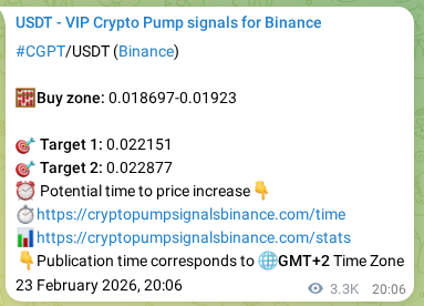 Authenticated CGPT pump signal on Binance, 27 February 2026, 15:18