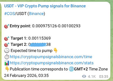 Check out the Binance pump signal proof for COS on 01 March 2026, 01:03 Binance pump signal proof for COS on 01 March 2026, 01:03