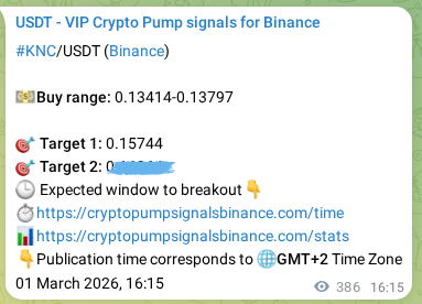 View the proof of KNC pump signal on Binance at 02 March 2026, 02:35 Proof of KNC pump signal on Binance at 02 March 2026, 02:35
