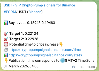 Crypto market signal proof: FORM pump on Binance, 02 March 2026, 16:05 Crypto market signal proof: FORM pump on Binance, 02 March 2026, 16:05