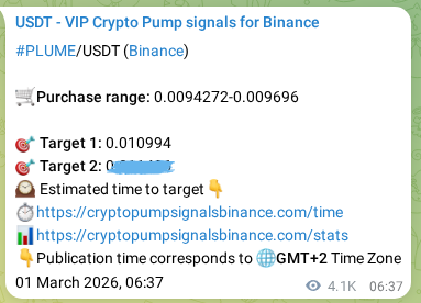 Binance exchange signal proof for PLUME, 06 March 2026, 09:42