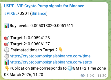 Check the Binance signal verification for PIXEL pump, 10 March 2026, 16:13 Binance signal verification for PIXEL pump, 10 March 2026, 16:13