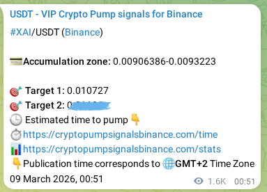 Check the XAI pump verification image from Binance, 10 March 2026, 20:07 XAI pump verification image from Binance, 10 March 2026, 20:07