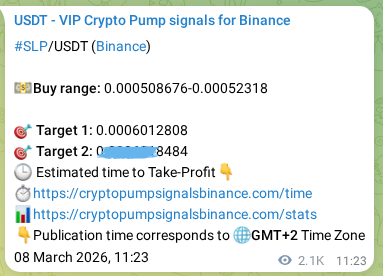 Explore the crypto market signal confirmation for SLP pump on Binance, 10 March 2026, 21:02 Crypto market signal confirmation: SLP pump on Binance, 10 March 2026, 21:02