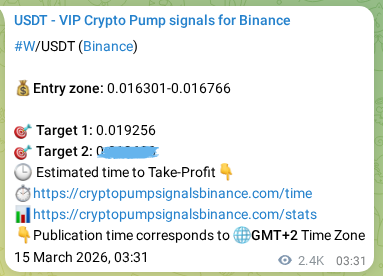 Verify the crypto pump signal for W on Binance, 17 March 2026, 23:33 Crypto pump signal verification for W on Binance, 17 March 2026, 23:33
