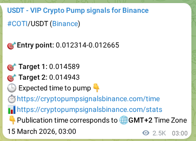 View the signal verification for COTI on Binance, 18 March 2026, 00:26 COTI signal verification on Binance, 18 March 2026, 00:26