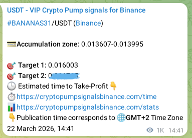 BANANAS31 pump signal confirmation from Binance, timestamp: 23 March 2026, 18:55