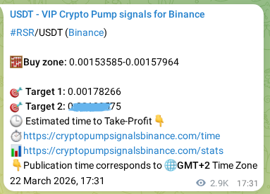 Proof of RSR pump signal on Binance at 26 March 2026, 02:25