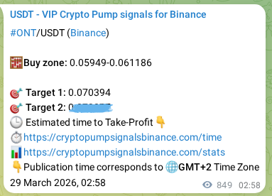Proof of ONT pump signal on Binance at 30 March 2026, 02:32