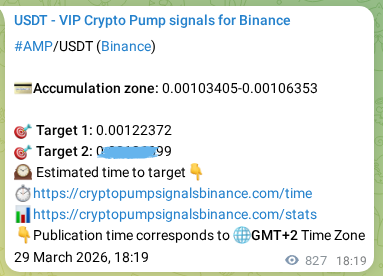 Binance exchange signal proof for AMP, 30 March 2026, 17:16