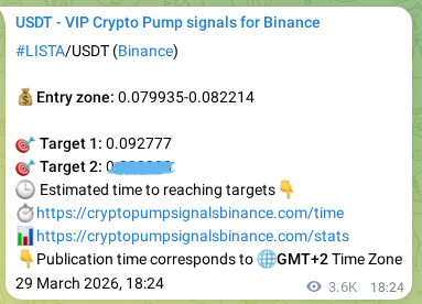 Crypto pump signal proof: LISTA on Binance, 02 April 2026, 21:18