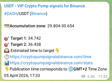 Discover the authenticated DASH pump signal on Binance, 09 April 2026, 22:08 Authenticated DASH pump signal on Binance, 09 April 2026, 22:08