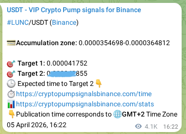 Binance trading signal proof for LUNC pump, 11 April 2026, 05:17 Binance trading signal proof for LUNC pump, 11 April 2026, 05:17