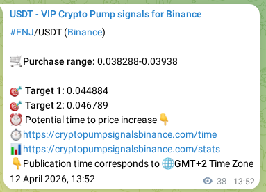 Crypto market signal proof: ENJ pump on Binance, 12 April 2026, 14:41 Crypto market signal proof: ENJ pump on Binance, 12 April 2026, 14:41