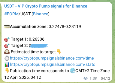 Binance signal verification for FORM pump, 13 April 2026, 17:33