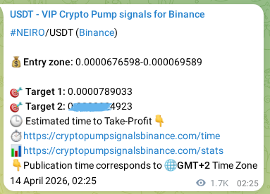 NEIRO pump signal verification from Binance, timestamp: 16 April 2026, 00:04