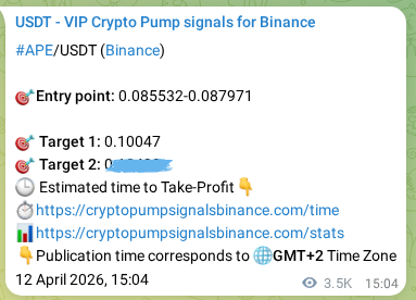 Proof of APE pump signal on Binance at 16 April 2026, 15:10