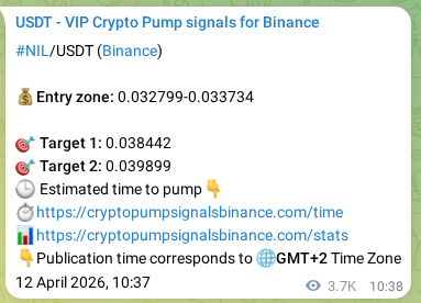 Crypto market signal proof: NIL pump on Binance, 16 April 2026, 17:11