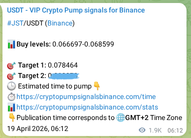Market signal verification: JST on Binance at 21 April 2026, 10:50