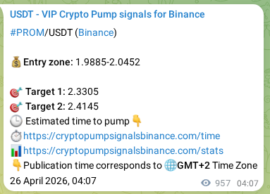 Crypto market signal proof: PROM pump on Binance, 27 April 2026, 06:41 Crypto market signal proof: PROM pump on Binance, 27 April 2026, 06:41