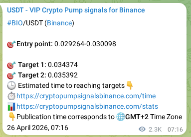 Verification image for BIO pump signal on Binance at 28 April 2026, 22:22
