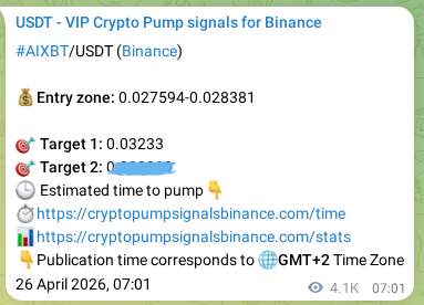 Proof of AIXBT pump signal on Binance at 01 May 2026, 04:51