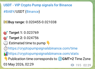 BABY pump signal verification from Binance, timestamp: 03 May 2026, 07:53