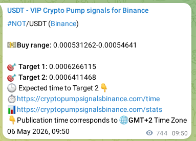 Binance exchange signal proof for NOT, 07 May 2026, 06:24