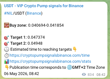 Verification image for NIL pump signal on Binance at 07 May 2026, 07:51