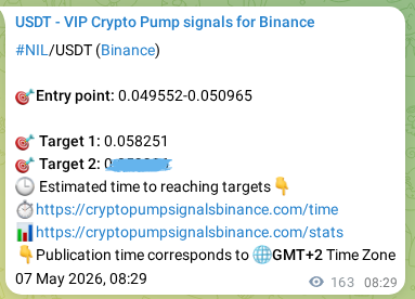 Binance signal verification for NIL pump, 07 May 2026, 12:25