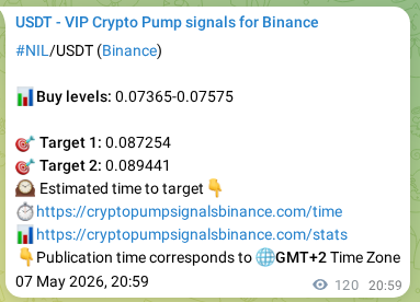 NIL signal verification on Binance, 07 May 2026, 23:24