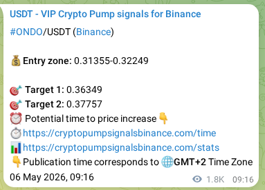 Real-time proof of ONDO pump signal on Binance, 08 May 2026, 11:24