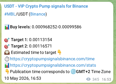 Check out the Binance pump signal proof for MBL on 11 May 2026, 02:28 Binance pump signal proof for MBL on 11 May 2026, 02:28