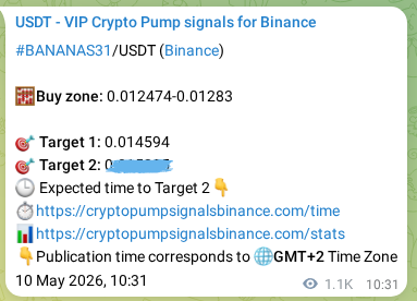 Check the Binance signal verification for BANANAS31 pump, 11 May 2026, 16:02 Binance signal verification for BANANAS31 pump, 11 May 2026, 16:02