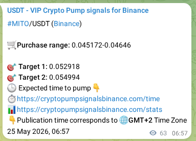 Binance trading signal proof for ERA pump, 25 May 2026, 08:27