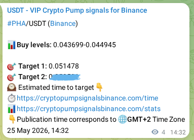 Binance exchange signal proof for PHA, 25 May 2026, 14:38
