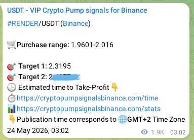 Binance trading signal proof for RENDER pump, 26 May 2026, 07:30 Binance trading signal proof for RENDER pump, 26 May 2026, 07:30