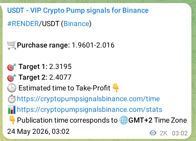 Binance pump signal data for RENDER at 26 May 2026, 10:09 Binance pump signal data for RENDER at 26 May 2026, 10:09