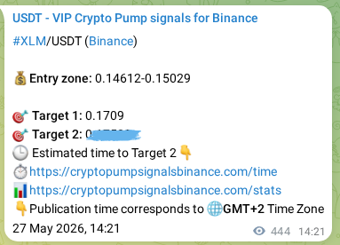 Proof of XLM pump signal on Binance at 28 May 2026, 02:40