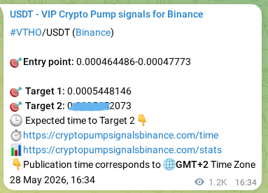 Crypto pump signal proof: VTHO on Binance, 30 May 2026, 03:03