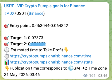 Real-time proof of ADX pump signal on Binance, 31 May 2026, 07:58