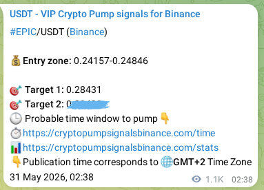 Verification image for EPIC pump signal on Binance at 01 June 2026, 07:48
