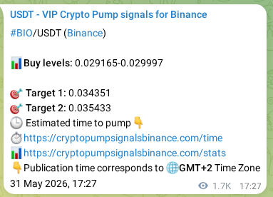 Binance signal verification for BIO pump, 02 June 2026, 16:54