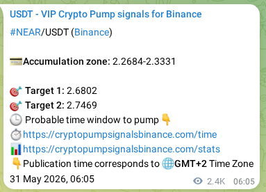 Crypto trading signal verification: NEAR pump on Binance, 02 June 2026, 23:38