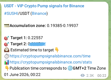 Binance exchange signal proof for SUSHI, 03 June 2026, 17:05